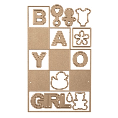 Ножі від Spellbinders — Shapeabilities Baby Step Block Card Etched Dies Thoughtful Expressions by Marisa Job