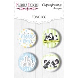 Скрапфишки 4шт. Набор 330, My little panda boy, ТМ Фабрика Декору