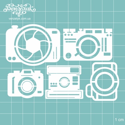 Чипборд от Вензелик - Набор фотоаппаратов 02, размер: от 3,1 до 4,7 см