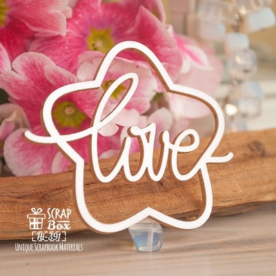 Чипборд ScrapBox - чіпборд Love у зірці Hi-391