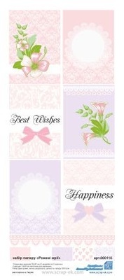 Аркуш з карточками з Набіру "Рожеві мрії" - Евгенія Курдібановська ТМ, 13х30 см