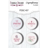 Набір скрап-фішок 4шт. My little mousy girl 407, ТМ Фабрика Декору