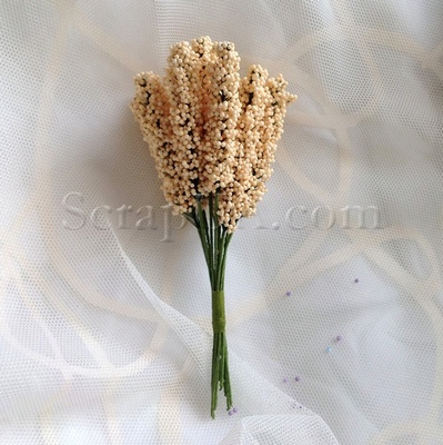 Веточки декоративные, цвет персиковый, 1 пучок из 10 штук