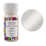 Акрилова фарба для тканини з ефектом металік, Біла, 30мл, ТМ Фабрика Декору