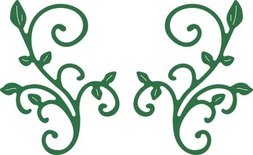 Нож для вырубки от Cheery Lynn Designs - Tiny Fanciful Flourish Left & Right (Set of 2)