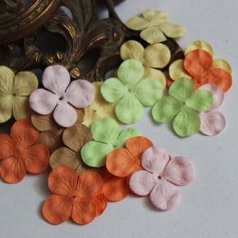 Гортензія, мікс кольорів: пастельний, 2,5см, 20 шт.