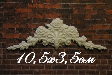 Пластиковий декор від E.В.A - Вензель, 10,5x3,5см