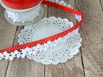 Набор декоративных ленточек. "Полька". Бело-красный, 1м, 2м