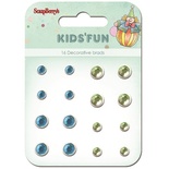 Набір кришталевих брадс "Забава", колір блакитний-зелений, 16шт.