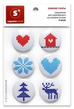 Набір самоклейних фішок (топс) для скрапбукінгу від Скрапології - Зимові візерунки, 6 штук