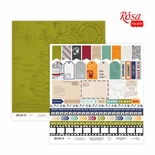 Бумага для скрапбукинга от ROSA TALENT - Make your journey 6, двусторонняя, 30х30см, 200г/м2