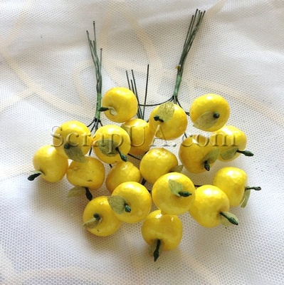 Яблочки маленькие, цвет желтый, 6 штук