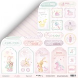 Аркуш паперу від Scrapmir - колекція Little Bunny - Картка 2, двусторонній