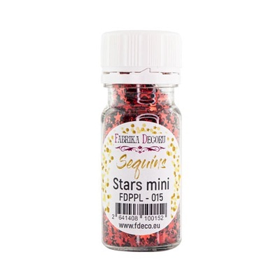 Паєтки зірочки міні, червоний металік 015, ТМ Фабрика Декору