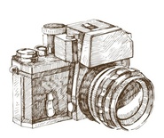 Акриловый штамп RE032 Фотокамера, размер 5,2 * 4 см