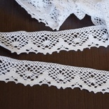 Мереживо бавовняне, в’язане, колір білий, ширина 3 см, довжина 90 см