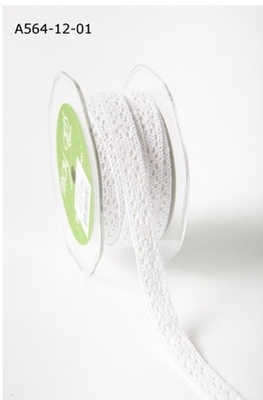 Мереживо на клейовій основі, May Arts - Adhesive Crochet Ribbon, колір білий, 1,2см, 90 см