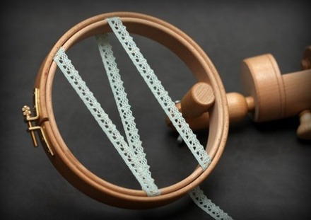 Тасьма мереживна від ScrapBerryʼs - мультиколір, блакитна, 1,1см, 2м