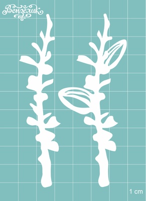 Чипборд від Вензелик - Набір флори 14, розмір: 59x95 мм