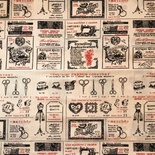 Ткань для рукоделия от Hobby&You, 50x50см (лен с принтом) - Швейное Ателье