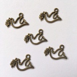 Металева прикраса "Голуб з гілками", 19x10 мм, 1 шт.