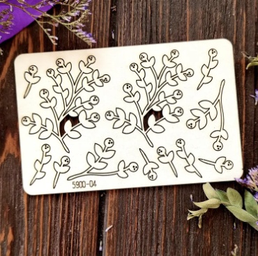 Чипборд набір гілочок з ягідками