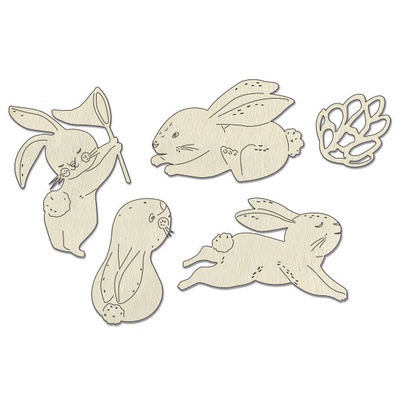 Набiр чіпбордiв Sweet bunny 10x15см #708, колір молочний, ТМ Фабрика Декору