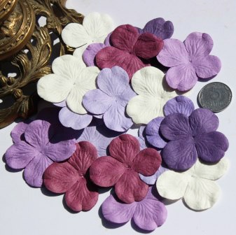 Гортензія, мікс квітів: бузковий, 5см, 20 шт.