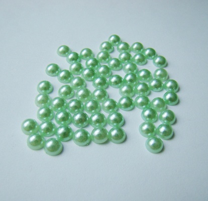 Половинки перлин «Lt Yel Green», колір: зелений світлий, 50 шт.
