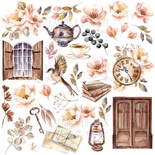 Аркуш з картинками для вирізання Sentimental story 30x30 см, ТМ Фабрика Декору (01067F)