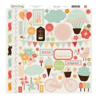 Наліпки від Echo Park - Sweet Day Collection - 12xCardstock Stickers - Park0, Park1