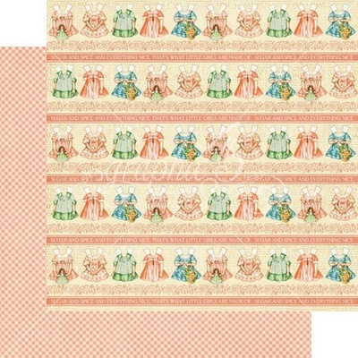Лист скрапбумаги Graphic 45 - Precious Memories - Sugar and Spice, двусторонняя, 30х30 см.
