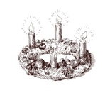 Акриловый штамп Christmas Stamp SR045 Свечи, размер 4,4 * 4,1 см