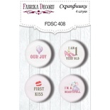 Набір скрап-фішок 4шт. My little mousy girl 408, ТМ Фабрика Декору