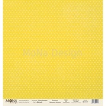 Лист односторонней скрапбумаги от Mona Design -  "Базовый горох" лист "Горох желтый", 30,5х30,5 см