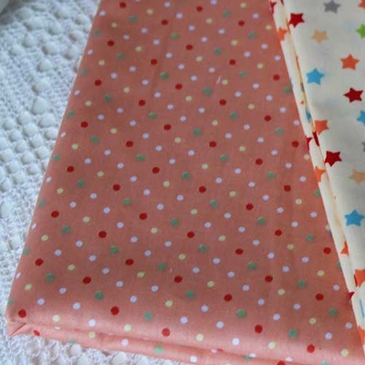 Хлопок горошек на оранжевом, 50х40см