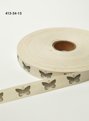 Бавовняна стрічка з метеликами від May Arts, ширина — 19 мм, довжина 90 см
