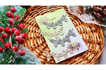 Ножі для вирубки "Святкові гірлянди" від AgiArt, 76*33 мм; 76*34 мм