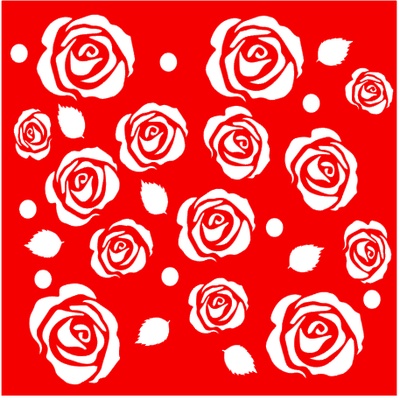 Трафарет - Розы фон , 18*18см