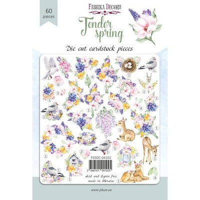 Набір висічок для скрапбукінгу, колекція Tender spring 60 шт., ТМ Фабрика Декору