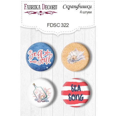 Скрап-фішки 4шт. Набір 322, Sea soul, ТМ Фабрика Декору