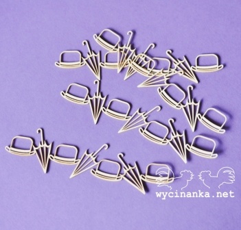 Чипборд від Wycianka - Ретро - бордюри з парасольками, 4 дет.