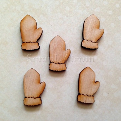 Деревянная фигурка WOOD-025 - Варежка, 1 штука