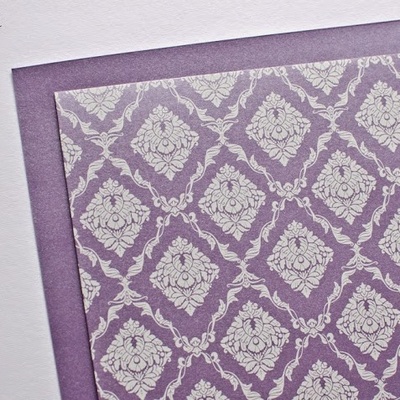 Аркуш дизайнерського картону з візерунком Розкішно 3, колір Лаванда, А4, /