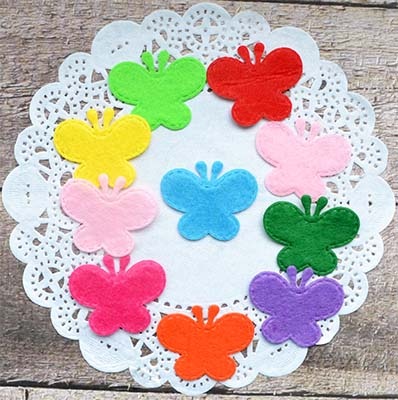 Декор фетровий від ScrapBerryʼs - Метелики 1, кольорові, 3,5см, 10 шт.