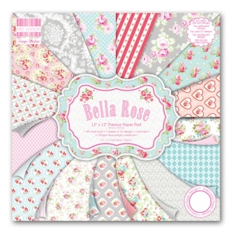 Набір паперу First Edition - Bella Rose, 30x30 см, 48 аркушів
