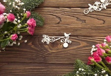 Чипборд від WOODchic - Бордюр новорічний з пташкою, 9x4.3см