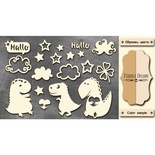 Чипборд Фабрика Декору - Dyno and co 1, колір молочний, крафт