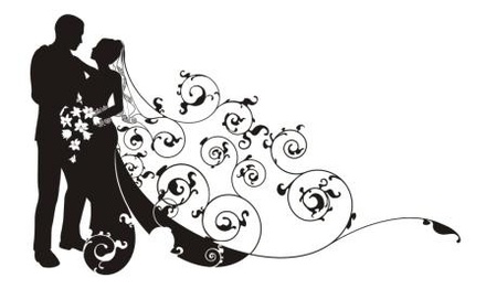 Акриловый штамп Wedding Stamp VE008b Жених и невеста, размер 7,2*4,4 см