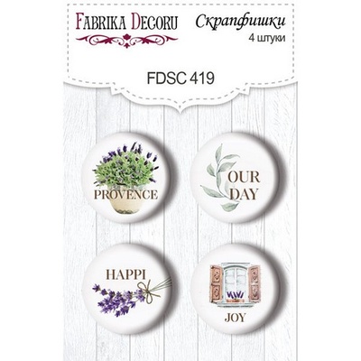 Набір скрап-фішок 4шт. Journey to Provence EN 419, ТМ Фабрика Декору